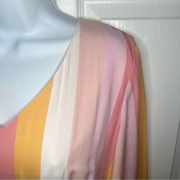 ModCloth Collectif Stripe Sorbet Soiree Maxi Dress Pink Multicolor Resortwear 6 - Picture 6 of 13